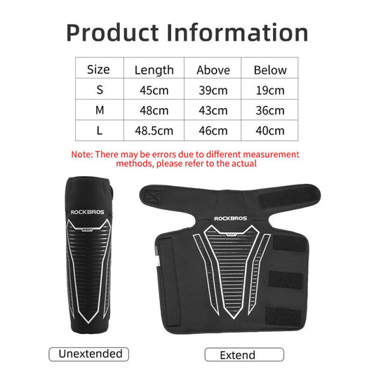 ROCKBROS Warm Knee Pads Winter Leg Covers Fleece Thermal Windproof Reflective