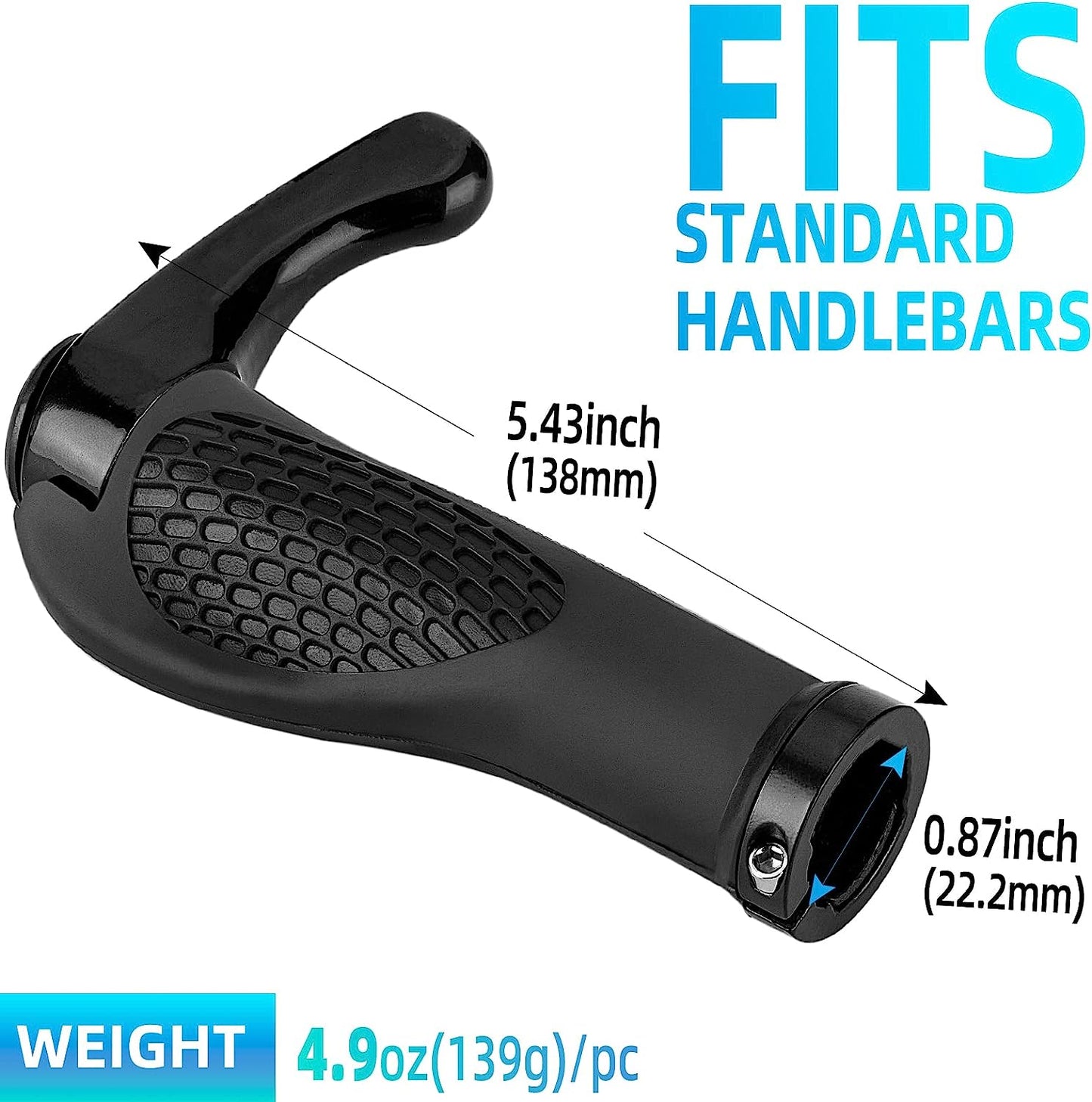 ROCKBROS Single Lock-on Bike Grips Ergonomic Non-Slip Rubber