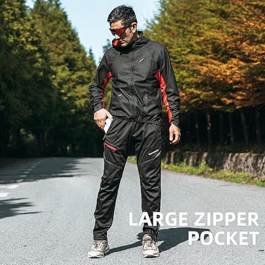 Cycling Pants for Men Windproof Thermal Fleece Winter Athletic