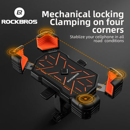 ROCKBROS HW-117 Bike Phone Mount 1s Lock Bike