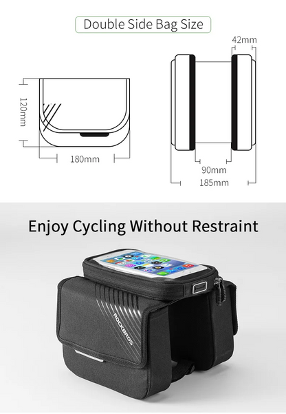 ROCKBROS 6.0" Bike Phone Holder Bag - Durable, Touchscreen, Large Capacity