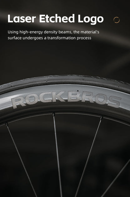 ROCKBROS Road Bike T700 Carbon Fiber Wheelset 50mm Rim Disc Brake Bike Wheels Clincher/Tubeless