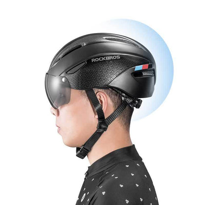 ROCKBROS Cycling Helmet With Goggles LED Light Mountain Road Bike Bicycle Helmet