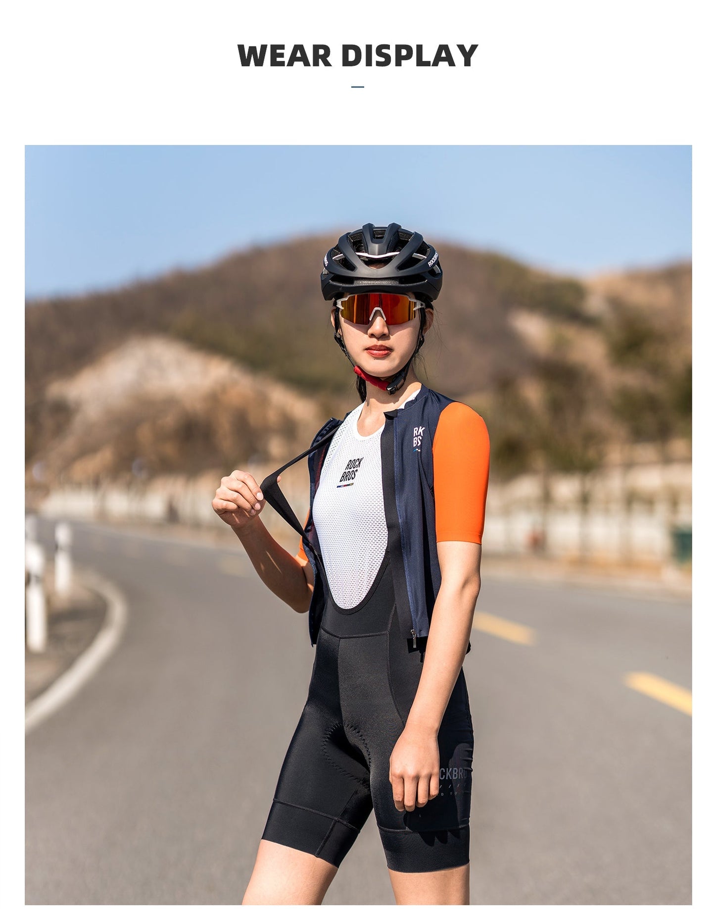 【ROAD TO SKY by ROCKBROS Women's Cycling Bib Shorts in Black