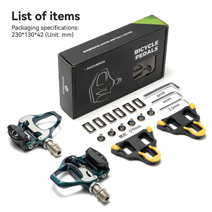 ROCKBROS Road MTB Lightweight Clipless Bicycle Pedals with Cleats Set Compatible with SPD-SL System