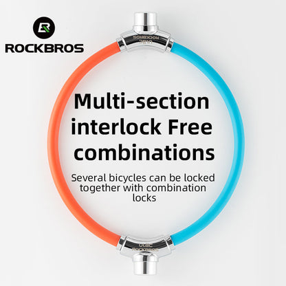 ROCKBROS Bike Cable Lock Portable Bicycle Lock Anti Theft Cable Lock