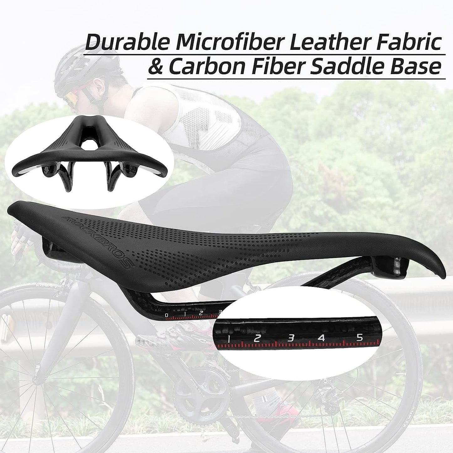 ROCKBROS Carbon Fiber Bike Saddle Lightweight Shock Absorbent