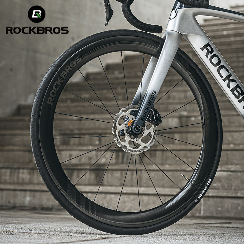 ROCKBROS Road Bike T700 Carbon Fiber Wheelset 50mm Rim Disc Brake Bike Wheels Clincher/Tubeless