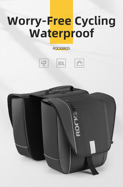 Super 30-Litre Bicycle Saddlebags in Black