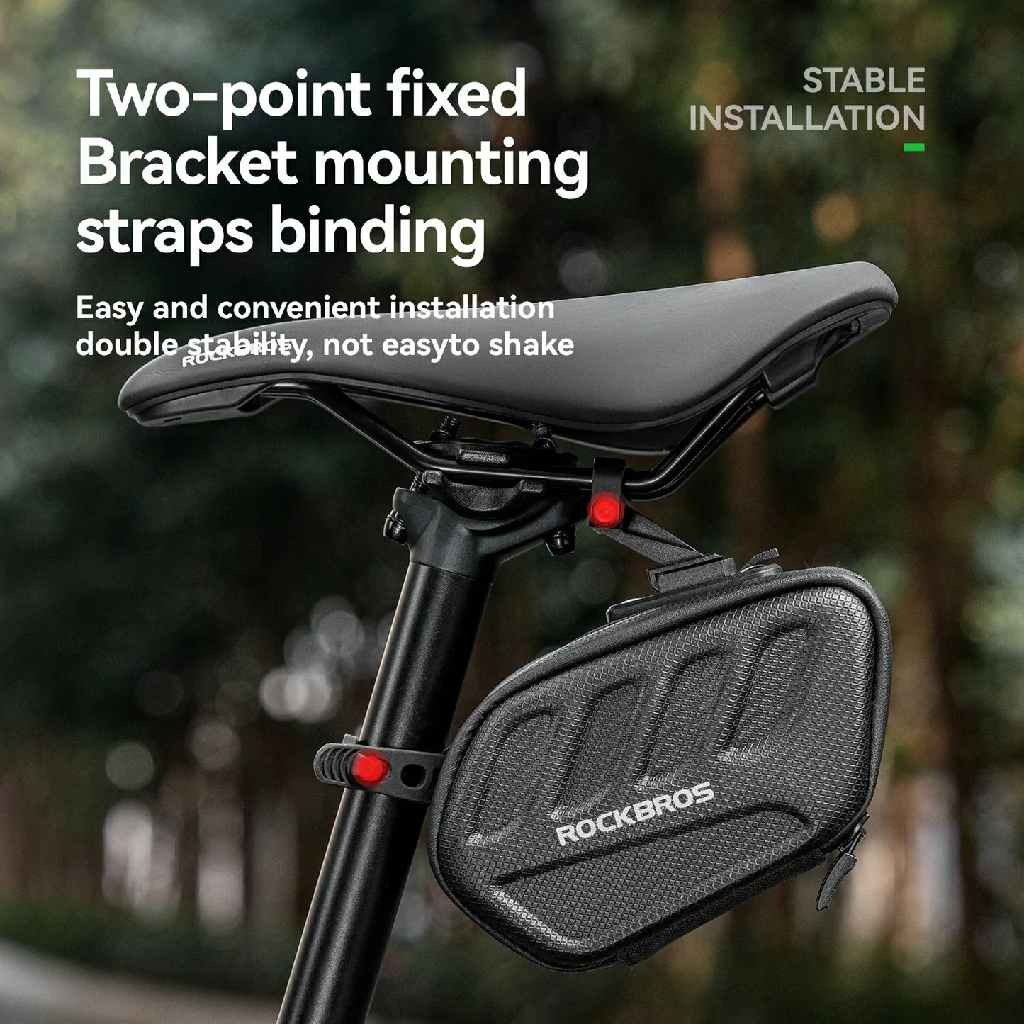 ROCKBROS 3D Shell Saddle Bike Seat Bag with Light Tail