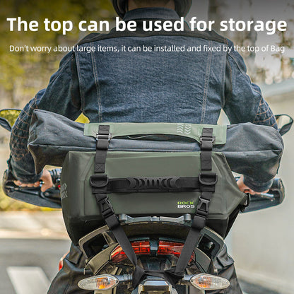 Motorcycle Seat Bag Luggage Pannier Dry Bag Tail Bag Waterproof 30L Universal MotorBike Bag Army Green