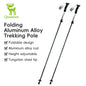 Qunature Foldable Lightweight Aluminum Trekking Pole with Adjustable Height and Grip