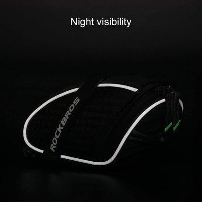 ROCKBROS Waterproof Cycling Saddle Bag Bike Rear Seat Bags Zipper Bicycle Black