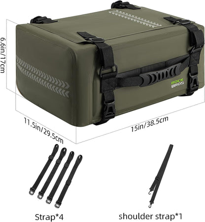Motorcycle Seat Bag Luggage Pannier Dry Bag Tail Bag Waterproof 30L Universal MotorBike Bag Army Green