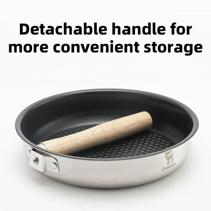 Qunature Non-Stick Stainless Steel Frying Pan with Detachable Handle