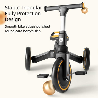 3-in-1 Kids Tricycle with Adjustable Seat and Removable Pedals