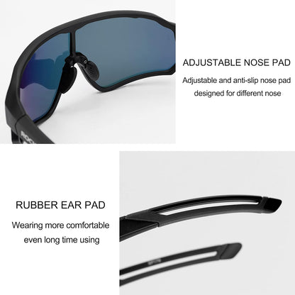 ROCKBROS Polarised Full Lens Sunglasses Cycling Bicycle Glasses Outdoor Sports Eyewear UV400