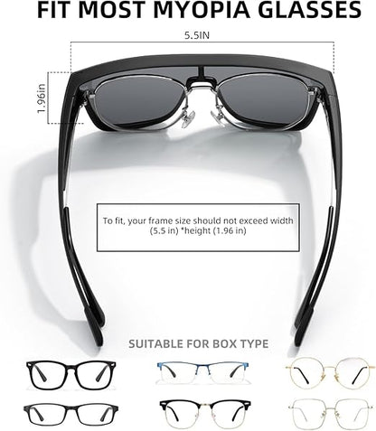Polarized Glasses Fit Over UV400 Sunglasses for Men Women