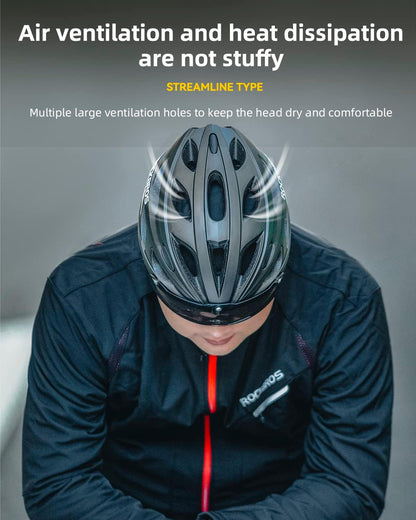 ROCKBROS Lightweight Cycling Helmet with Removable Goggles  Sun Visor