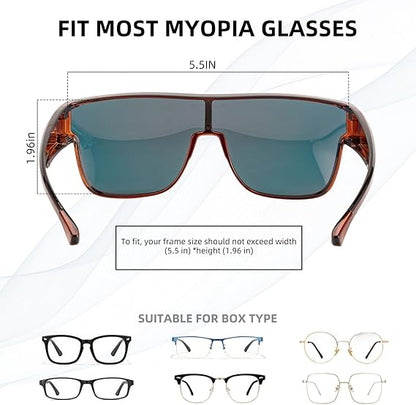Polarized Glasses Fit Over UV400 Sunglasses for Men Women