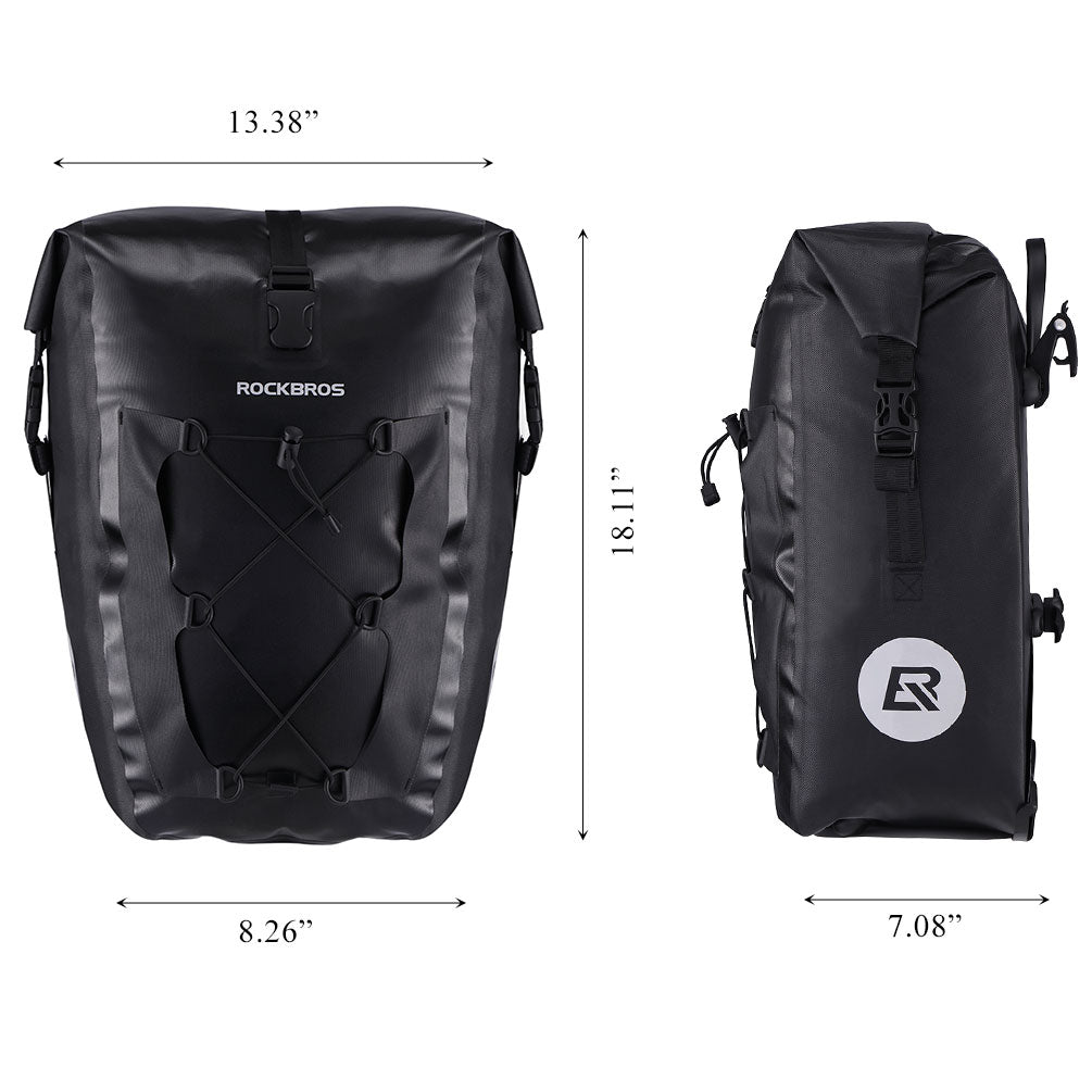Ultra Large Capacity Bicycle Saddlebag in Black or Yellow
