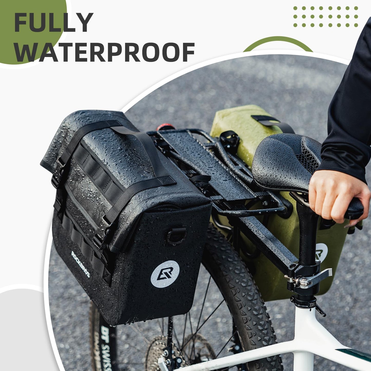 Bike Panniers 15L Waterproof Bike Rack Bag for Cycling Commuting
