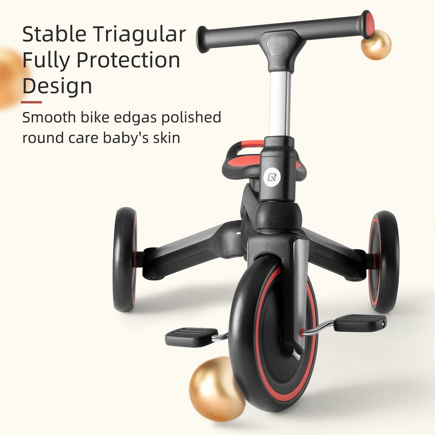 3-in-1 Kids Tricycle with Adjustable Seat and Removable Pedals
