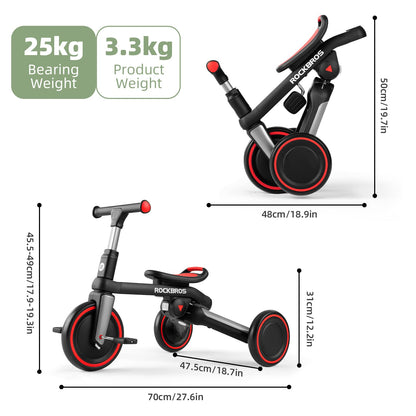 3-in-1 Kids Tricycle with Adjustable Seat and Removable Pedals