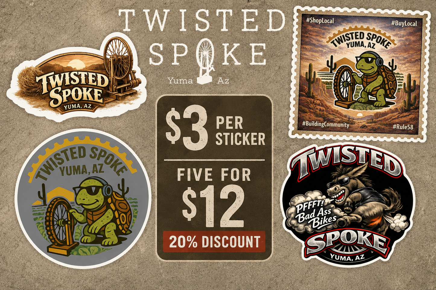 Twisted Spoke - Stickers