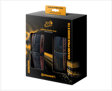 Continental - Tour de France Tire Set - Aero 111 700 x 29 Front / Grand Prix 5000 S TR 700 x 30 Rear, Tubeless, Folding, Black/Transparent
