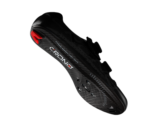 CRONO CV1 Vintage Road Cycling Shoes - Black w/Carbon Fiber Soles - Size 46