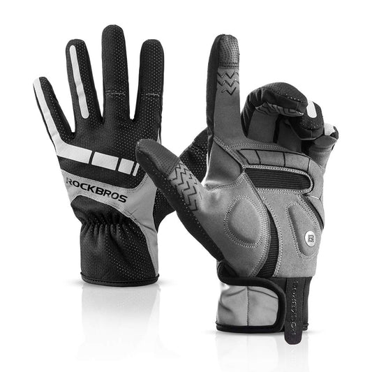 Fleece Full Finger Cycling Gloves, Motorcycle and Mountain Bike Gloves
