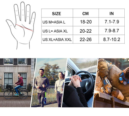 Fleece Full Finger Cycling Gloves, Motorcycle and Mountain Bike Gloves