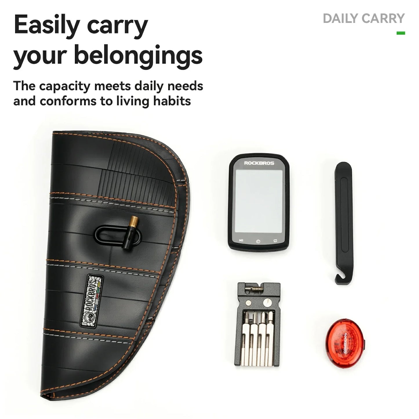 Sustainable Eco-Friendly Recycled Tire Bike Frame Bag 0.5L ROAD TO SKY