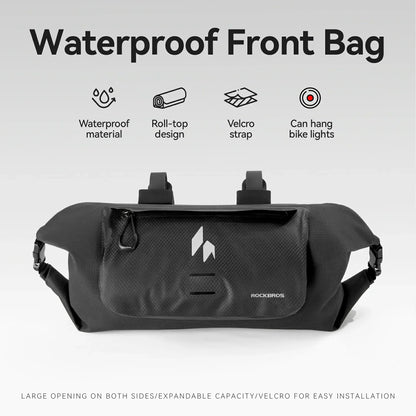 RideMate 100% Waterproof Bike Handlebar Bag 8L Double-sided Opening Expanded Capacity
